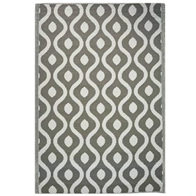 Imagen de JEMIDI Navaris Alfombra para Exteriores y Patios 120 x 180 cm con Adornos en Gris Claro