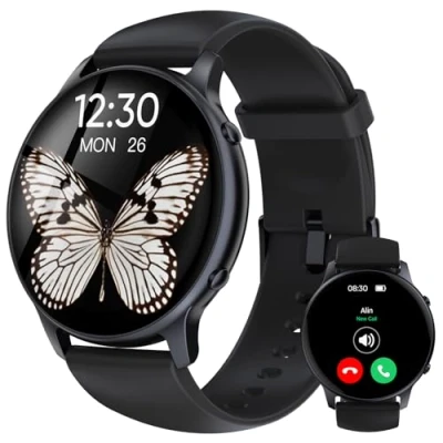 Imagen de Reloj Inteligente Mujer Hombre 1,32&quot; Smartwatch con Llamada Bluetooth,Reloj Deportivo Podómetro,Notificaciones,100+ Deportes,Pulsómetro,SpO2,Monitor de Presión/Sueño,para Android IOS