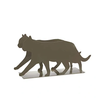 Imagen de Balvi Revistero Feline Color Gris Práctico y Decorativo en Forma de Gato Hierro 21,5 cm
