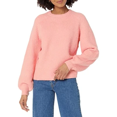 Imagen de Amazon Essentials Jersey acanalado con cuello redondo Mujer, Melocotón, XS