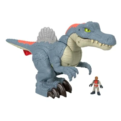 Imagen de Imaginext Fisher Price Jurassic World Ultra Snap Spinosaurus Dinosaurio de Juguete Grande con Luces, +3 años (Mattel HML41)