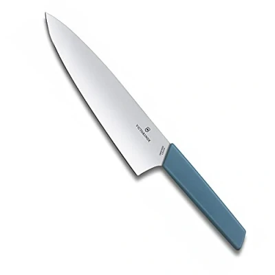 Imagen de Victorinox Swiss Modern Cuchillo de trinchar, filo recto, hoja extra ancha, acero, color azul
