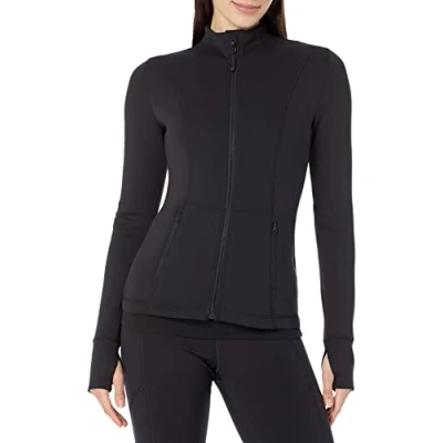 Imagen de Amazon Essentials Chaqueta Deportiva con Cremallera Mujer, Negro, XL