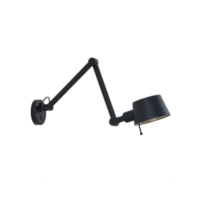 Imagen de Lucande aplique de pared Silka, negro, metal, 9,5 cm altura