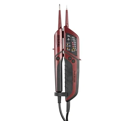Imagen de Testboy Profi III LED comprobador de tensión bipolar CAT IV 1000 V con comprobación del diferencial (indicación por LEDs, operación una mano, prueba sin contacto los dedos) rojo/negro