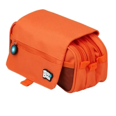 Imagen de Grafoplás Estuche Escolar Tres Compartimentos con Solapa Naranja Bits&amp;Bobs Colores Vivos 23x10x10cm Incluye Horario y Zona Identificación Perfecto para Organizar tu Material
