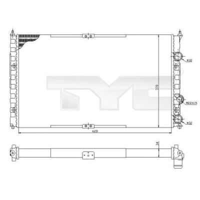 Imagen de TYC 737 0057 Radiador, refrigeración del motor 628 378 34 Caja de cambios manual Aletas unidas mecánicamente SEAT: Ibiza 2, Inca