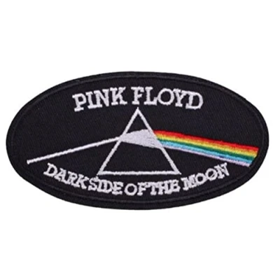 Imagen de hotrodspirit Parche Pink Floyd Oval Dark Side Moon 10 x 5 cm termoadhesivo Rock Roll