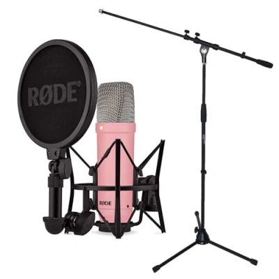 Imagen de Rode NT1 Signature Pink micrófono de estudio + soporte para keepdrum