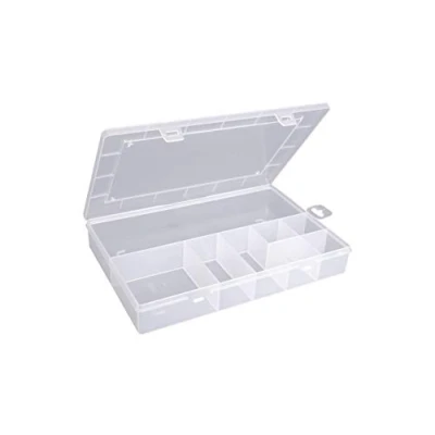 Imagen de hünersdorff PP Eco caja de almacenaje joyerías transparente organizador clasificadora robusta para tornillos y otras piezas pequeñas 23,3 x 33,9 5,8 cm,