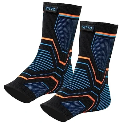 Imagen de VITTO Ankle Support for Sprained Ankle, Arthritis, Joint Pain, Strains, Injury, Recovery, Rehab, Sports, Basketball Multi Zone Compression Sleeve (S)
