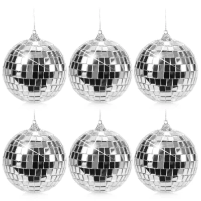 Imagen de com four® 6X Bola de Discoteca para Colgar Fiesta Nochevieja, cumpleaños, temática Ø 8 cm (Ø 8cm)