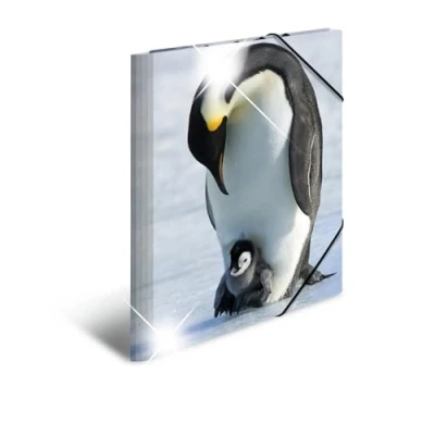 Imagen de HERMA 19335 carpeta de dibujo Animales brillante con motivo Pingüinos, A3, plástico resistente, impresión interior, 1 palmo