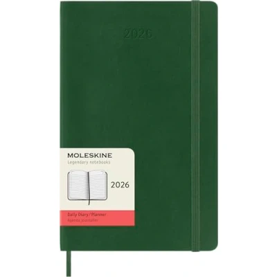 Imagen de Moleskine Agenda Diaria, Diaria 2026 12 Meses, Con Tapa Blanda y Cierre Elástico, Formato Grande 13x21, Color Verde