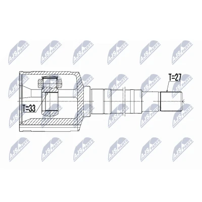 Imagen de NTY NPW NS 069 Junta Homocinética Eje delantero, derecha, lado de engranaje NISSAN: Qashqai / Qashqai+2 I, X Trail, I Van