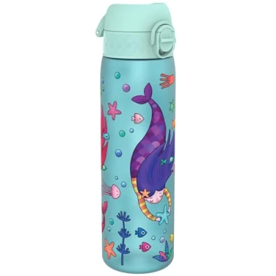 Imagen de Ion8 Botella Agua, 500ml, a Prueba de Fugas, Fácil Abrir, Cerradura Segura, Apta para Lavavajillas, Sin BPA, Asa Transporte, Limpiar, Neutro en Carbono, Diseño Sirenas