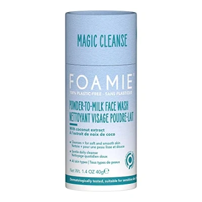 Imagen de Foamie exfoliante facial en polvo para piel sensible De a leche limpiadora hidratante Jabón pieles sensibles vegano 80 usos 60g