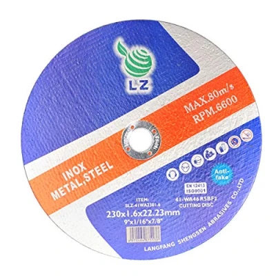 Imagen de Discos de corte 230 x1.9 x22.23 mm Juego 10 para amoladora angular, metal, acero inoxidable, y metales no ferrosos, por LZnoxidable, LZ
