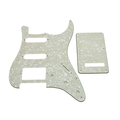Imagen de KAISH Golpeador de 11 agujeros estilo ST/Strat HSS con placa trasera ST, cubierta trémolo para Stratocaster Estados Unidos/México/Strat Perla envejecida