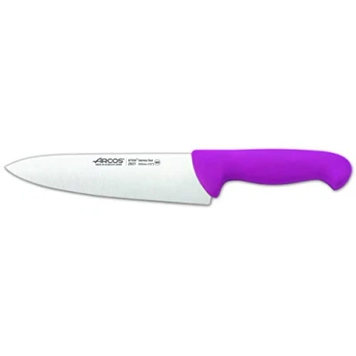 Imagen de Arcos Serie 2900 Cuchillo Cocinero Hoja de Acero Inoxidable Nitrum 200 mm Mango inyectado en Polipropileno Color Fucsia