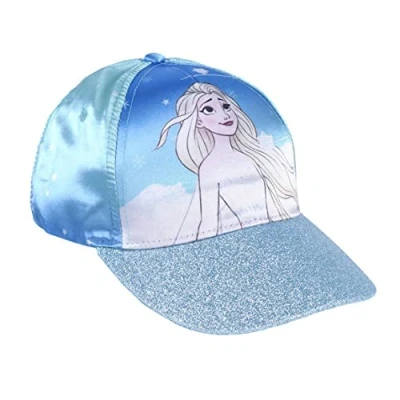 Imagen de Gorra con Visera Curva de Frozen Color Azul Apta 4 a 8 Años Bordados la Colección para Niños Velcro Trasero Ajustable Producto Original Diseñado en España