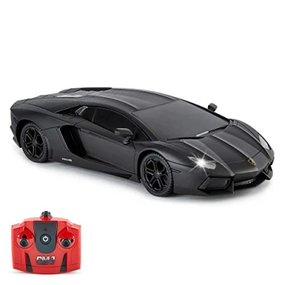 Imagen de Lamborghini Aventador Coche Teledirigido Oficial de Control Remoto para Niños con Luces Trabajo, Radio Controlado en Carretera RC 1:24 Modelo, 2.4Ghz