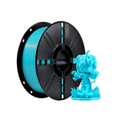 Imagen de PLA+ Filamento 3D de 1,75 mm, PLA Plus, precisión dimensional +/ 0,02 bobina 1 kg (2,2 LBS) impresión para impresora (Cian)