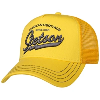Imagen de Stetson Gorra Trucker Since 1865 Hombre Snapback de béisbol Camionero Snapback, con Visera, Visera Verano/Invierno Talla única Amarillo
