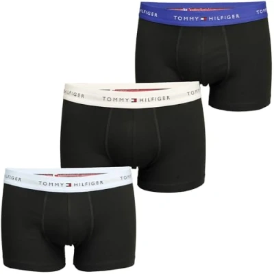 Imagen de Tommy Hilfiger Calzoncillos bóxer Pack de 3 Hombre Trunks con Logotipo en la Cintura, Multicolor (Vsl BLU/Lght CST/WDG BLU), XXL