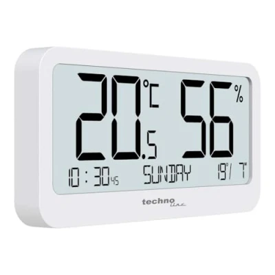 Imagen de WS9455 pequeño termómetro de oficina, termómetro, higrómetro, temperatura y humedad, hora