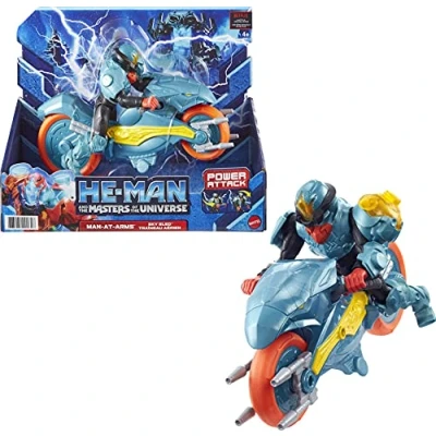 Imagen de Masters of the Universe He Man y la figura de acción + vehículo basado en series animadas, personajes batalla articulados, regalo para 4 años o mayores