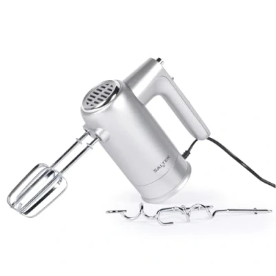 Imagen de Salter EK5613BMMSVDE Aspen Mezcladora de Mano Batidor Eléctrico para Hornear, Batidores y Ganchos Masa, Base Almacenamiento, 5 Velocidades con Función Turbo, Expulsión, 300W