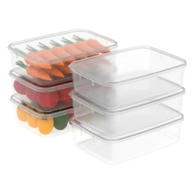 Imagen de Cetomo Paquete 3.5L* 6 contenedores de almacenamiento alimentos Mantenga los frescos, aptos para el congelador y lavavajillas Fiambreras Bento apilables