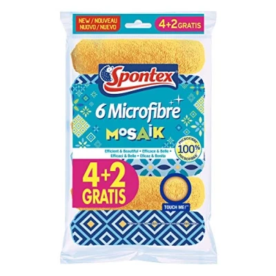 Imagen de Spontex Mosaik Pack de 6 Bayetas Microfibra