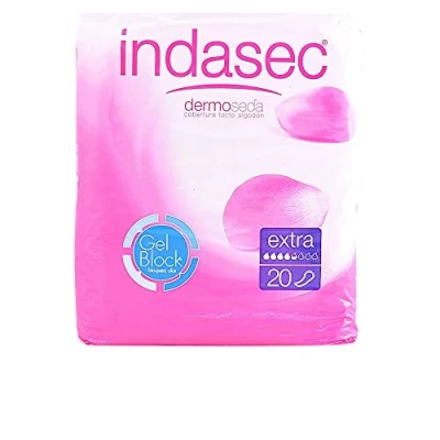 Imagen de Indasec Dermoseda Compresa Incontinencia Extra Uds., Blanco, Aloe Vera, 20 Unidad