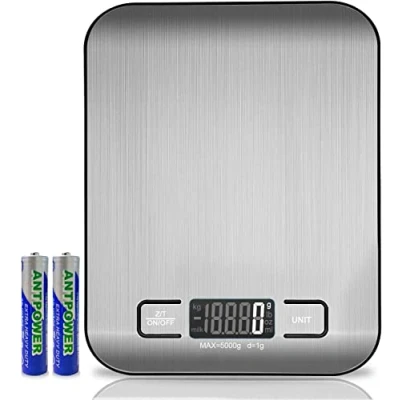 Imagen de Báscula De Cocina Digital, Digital 5kg MedicióN Precisa Hasta 1g, Estilizada Y Delgada Balanza Para Alimentos, Pantalla Lcd, FuncióN Tara.(Plata 5kg)