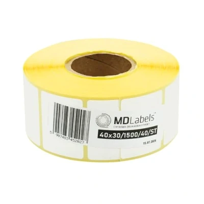 Imagen de MDlabels Etiquetas térmicas blancas en rollo (tamaño de etiqueta: 40 x 30 mm)