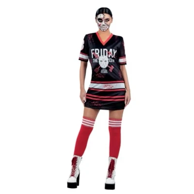 Imagen de Smiffys Friday the 13th, disfraz para mujer, Vestido de hockey estampado