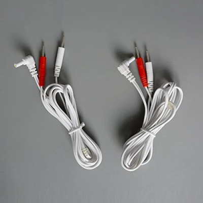 Imagen de KONMED Tens Electrode Lead Wires Jack 2.35mm Plug 2.0mm Pin White &amp; Red Connection by