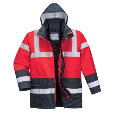 Imagen de Portwest Parka De Alta Visibilidad Contrast Traffic, Tamaño: L, Color: Rojo/Marino, S466RNRL