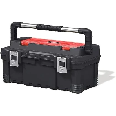 Imagen de Keter Caja de herramientas, Maletín Portátil, 22 pulgadas, Color Negro/Rojo