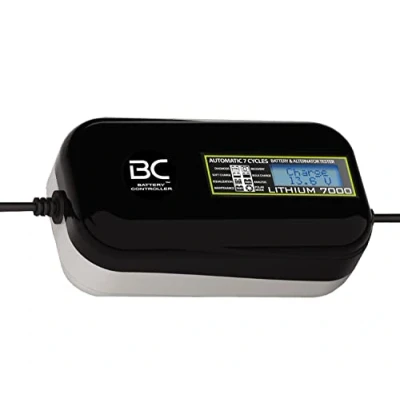 Imagen de BC LITHIUM 7000 12V 7A Cargador y Mantenedor de Carga Automático Digital para Baterías litio/LiFePO4 + Comprobador Batería Alternador