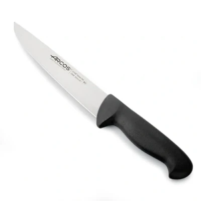 Imagen de Arcos Cuchillo Carnicero con Hoja Acero Inoxidable Nitrum 200 mm. Cocina Profesional Cortar Carne, Pescado y Verduras. Mango ergonómico polioximetileno. Serie 2900. Color Negro.