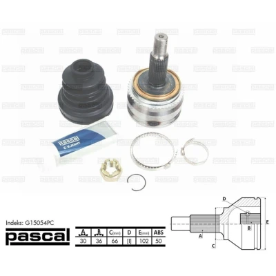 Imagen de PASCAL G15054PC Junta Homocinética lado de rueda MITSUBISHI: PAJERO 4