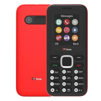 Imagen de TTfone TT150 Celular Básico Libre con Bluetooth, Batería de Larga Duración, Dual SIM Cámara y Juegos, Fácil Usar, Robusto Ligero (Rojo, Cable USB)