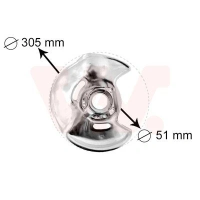 Imagen de VAN WEZEL 3024372 Chapa Protectora de Disco Freno Eje delantero, derecha