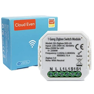 Imagen de Mini DIY Módulo de interruptor luz inteligente ZigBee 3.0, se requiere concentrador, compatible con la aplicación Smart Life/Tuya, control remoto, Temporizador Alexa y Google Home, 1/2 Way