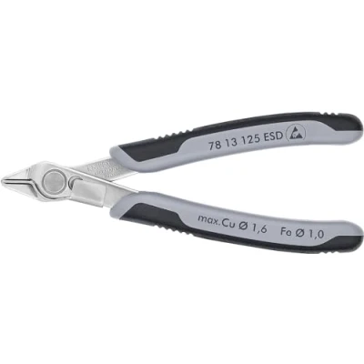 Imagen de Knipex Alicates de corte diagonal fuerza cromado, homologado por VDE; integrada para colocar una protección anticaída 200 mm (cartulina autoservicio/blíster) 74 06 T BK