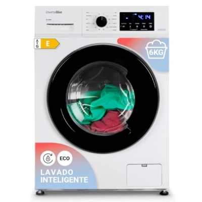 Imagen de UNIVERSALBLUE Lavadora 6kg Carga Frontal Blanca con Display 15 Programas Lavado 1000 rpm Sistema de Seguridad Maquina Clase Energética E ENVÍO + SUBIDA A PLANTA GRATIS