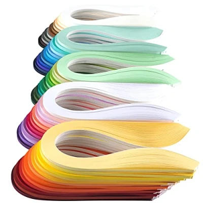 Imagen de JUYA Juego de tiras Papel para quilling un solo color 60 colores paquetes 6000 en total Ancho del 3 mm